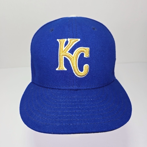 KANSAS CITY ROYALS 2015 WORLD CHAMPIONS GOLD 59Fifty NEW ERA FITTED HAT  7 3/8 - Picture 2 of 8